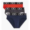 2(X)ist - (X) Sport Brief 3-Pack - Red/Navy/Stripe