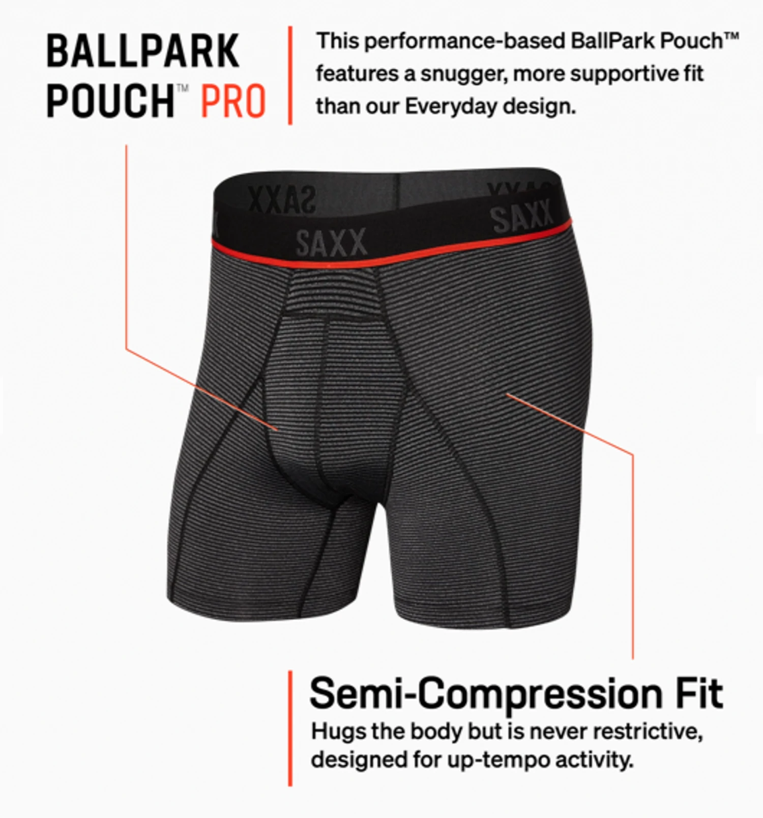 SAXX Kinetic HD - Boxer Brief - Gray Mini Stripe 7 SAXX Kinetic HD - Boxer Brief - Gray Mini Stripe - Image 5