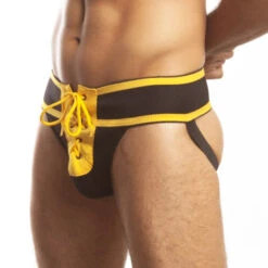 Jack Adams - Footballer Lace-Up Jockstrap - Black/Yellow 7 Jack Adams - Footballer Lace-Up Jockstrap - Black/Yellow -Underwear Speedo 21973 S 36587.1683764111