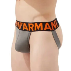 Giorgio Armani Emporio Armani - Mega Logo Jockstrap - Pewter -Underwear Speedo 63222 S 29633.1669947202
