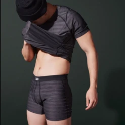 SAXX - DropTemp Cooling Mesh Boxer Brief - Black Heather -Underwear Speedo 65278LS 50254.1658263645