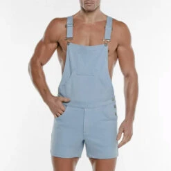 Code 22 - Overall Shorts - Sky Blue