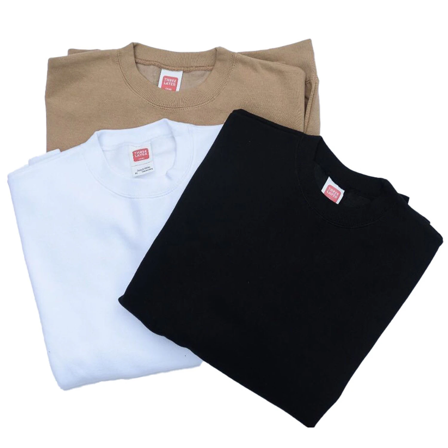 Three Layer - Pullover Crewneck Sweatshirt - Black 3 Three Layer - Pullover Crewneck Sweatshirt - Black - Image 2