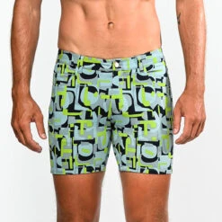 St33le Limited Edition 5” Stretch Knit Shorts - Pear Sky Pop Art