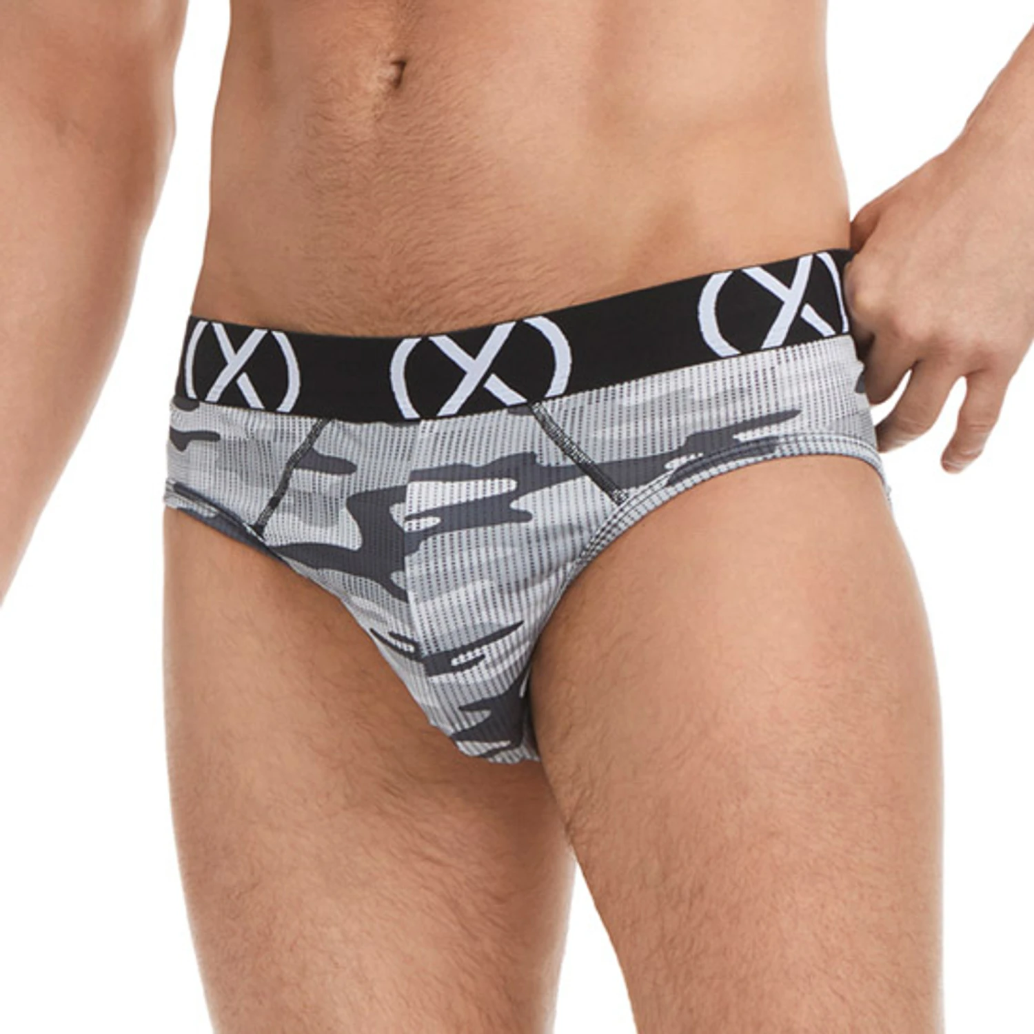 2(x)ist - (X) Sport Low Rise Brief 3-Pack - Black/Lead/Camo Gray 5 2(x)ist - (X) Sport Low Rise Brief 3-Pack - Black/Lead/Camo Gray - Image 3