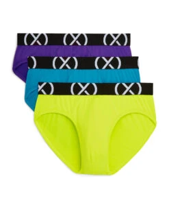 2(x)ist - (X) Sport Low Rise Brief 3-Pack - Purple/Blue/Yellow