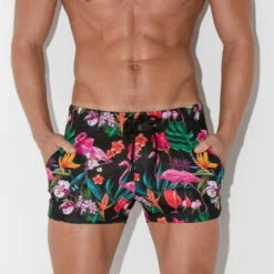 Code 22 - Vivid Micro Shorts - Flamingos
