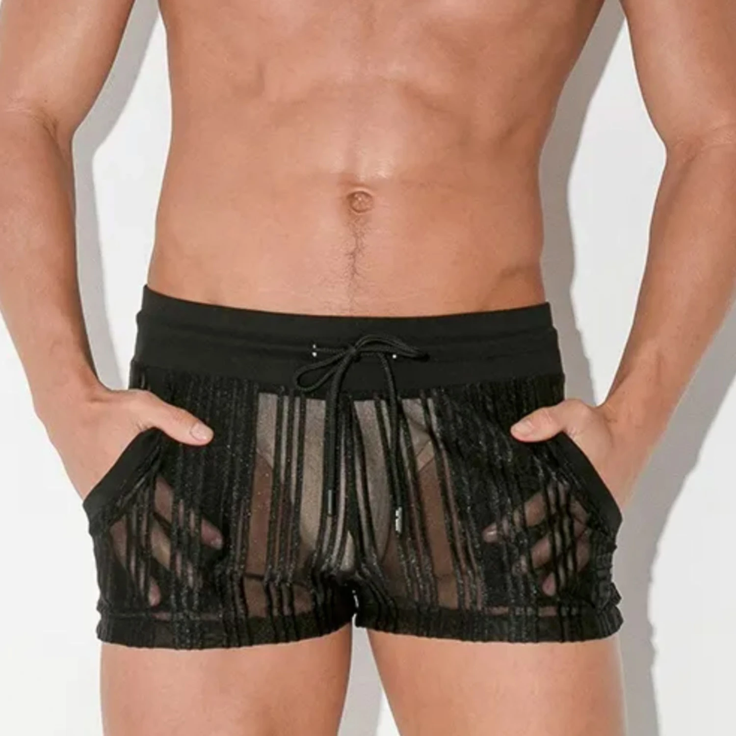 Code 22 - Mesh Pinstripe Shorts - Black 3 Code 22 - Mesh Pinstripe Shorts - Black