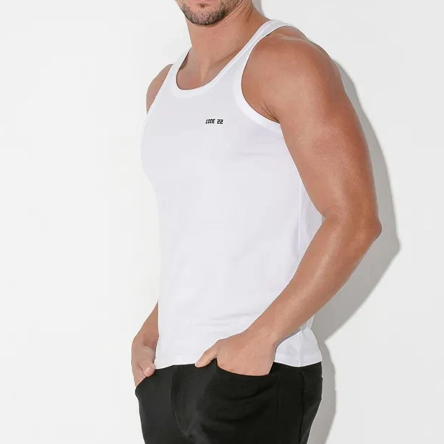 Code 22 - Basic Tank Top - White 4 Code 22 - Basic Tank Top - White - Image 2