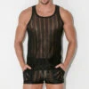 Code 22 - Mesh Pinstripe Tank Top - Black -Underwear Speedo 68566 F 18570.1684209776