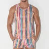 Code 22 - Vivid Print Tank Top - Orange Stripes -Underwear Speedo 68570 F 81136.1684206933