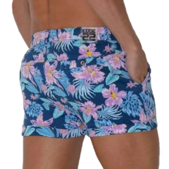 CODE 22 - 5-Pocket Micro Shorts - Aqua Floral -Underwear Speedo 68627 S 61230.1683595729