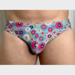 Chris Turk - Groovy Floral Swim Brief - Blue