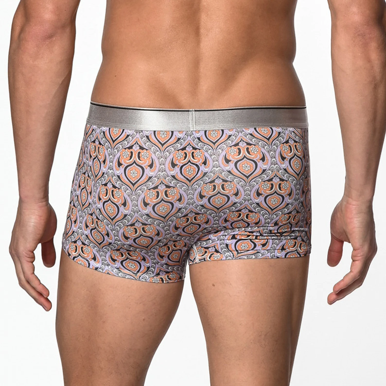 St33le - Microfiber Print Low Rise Trunk - Navy/Amber Baroque 4 St33le - Microfiber Print Low Rise Trunk - Navy/Amber Baroque - Image 2