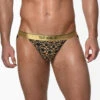 St33le - Cotton Print Low Rise Jockstrap - Black/Gold Filigree -Underwear Speedo 69005 F 35394.1689170649