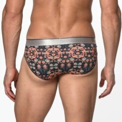 St33le - Cotton Print Low Rise Brief - Navy/Coral Paisley -Underwear Speedo 69013 B 82111.1689170800