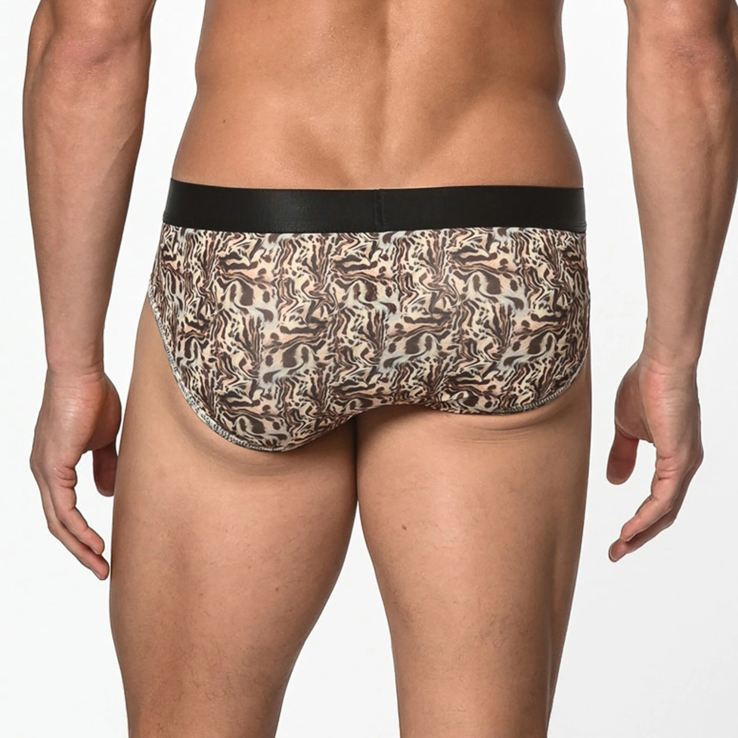 St33le - Microfiber Print Low Rise Brief - Brown/Khaki Safari 4 St33le - Microfiber Print Low Rise Brief - Brown/Khaki Safari - Image 2