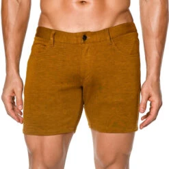 St33le - 5" Stretch Knit Shorts - Butterscotch