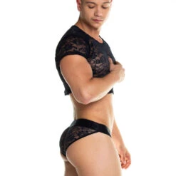 GIGO - Redemotion Lace Crop Top - Black -Underwear Speedo 70182 S 05824.1682638510