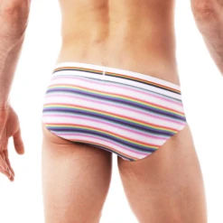 Parke & Ronan - Pride Prism Stripe Brief - White -Underwear Speedo 70327 B 15779.1684969215