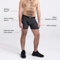 SAXX - DropTemp Cooling Mesh Boxer Brief - Granada Sky Heather -Underwear Speedo 71314 D3 25621.1692659398