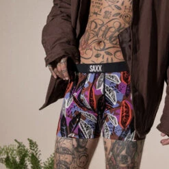 SAXX - VIBE 2-Pack Super Soft Boxer Brief - Tropic Jungle/Asher Waistband -Underwear Speedo 71372 LS 96326.1692655694