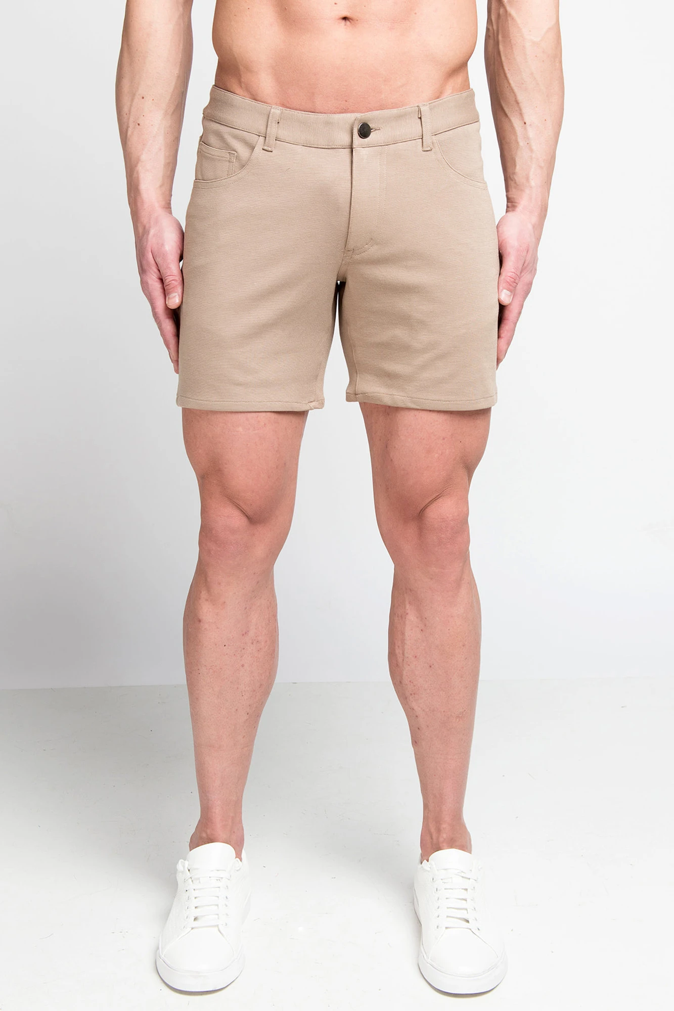 St33le 5" Stretch Knit Shorts - Dark Khaki 3 St33le 5" Stretch Knit Shorts - Dark Khaki