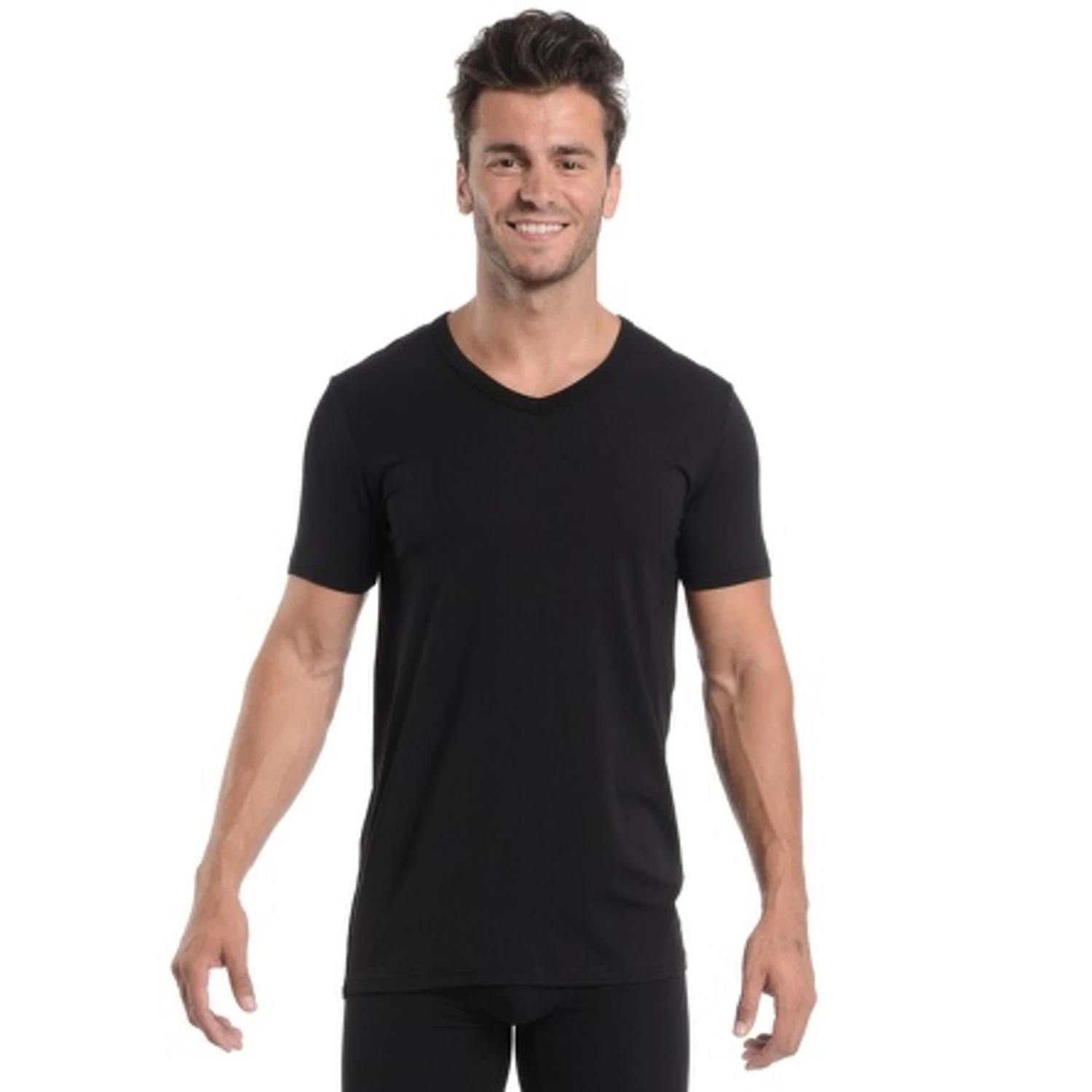 Wood Classic Modal V-Neck - Black 3 Wood Classic Modal V-Neck - Black